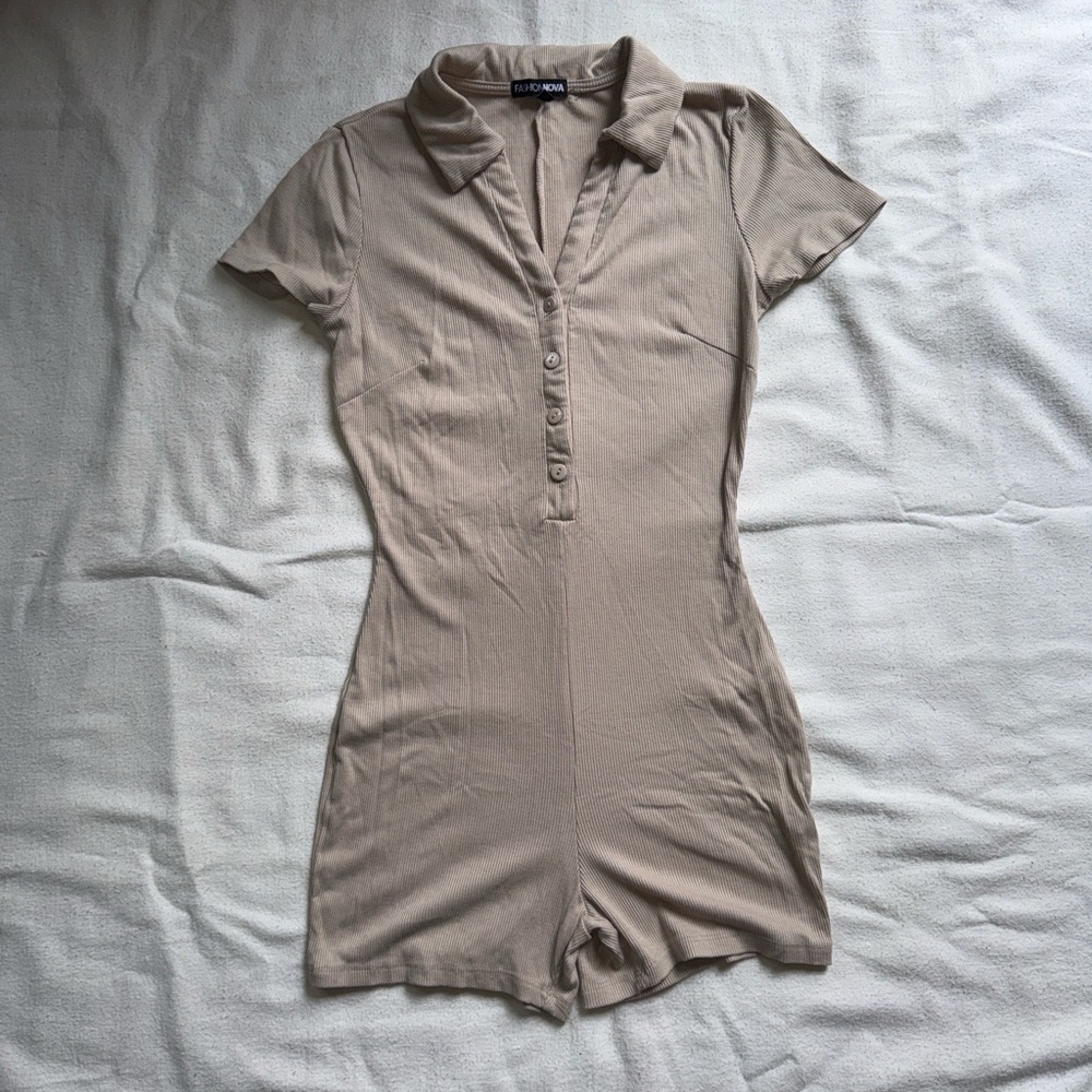 Fashion Nova Tan Jumpsuit